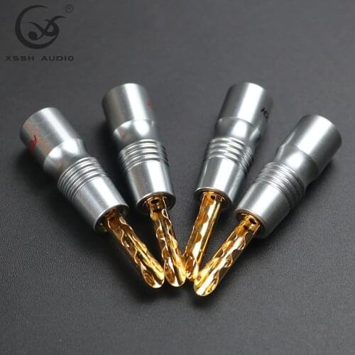 5mm Banana Plug Brass Copper Plating Gold FP-200B(G) GS200B Phosphor Bronze 24K Audio Screw Type Speaker Plugs Jack Connector