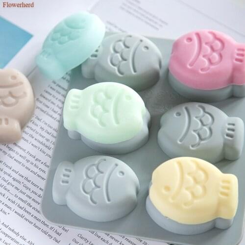 3d 6-cavity Fish Fondant Cake Silicone Mold Soap Making Supplies Bathroom Supplies Handmade Soap Mold Chocolate Biscuit Mold