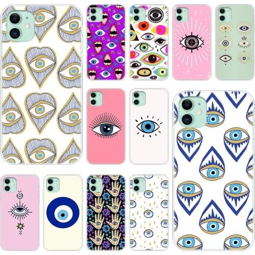 Evil Eye Illustrations Silicone Phone Case for Apple iPhone 12 Mini 11 Pro XS Max X XR 6 6S 7 8 Plus 5 5S SE 2020 Soft Cover