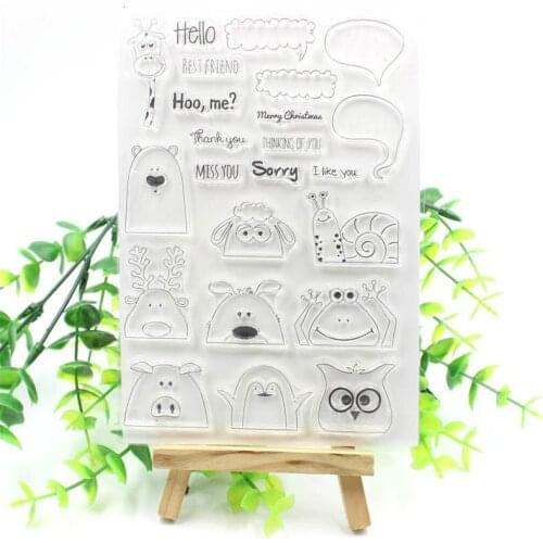 Hidden Animals Transparent Clear Silicone Stamps for DIY Scrapbooking/Card Making/Kids Christmas Fun Decoration Supplies 353