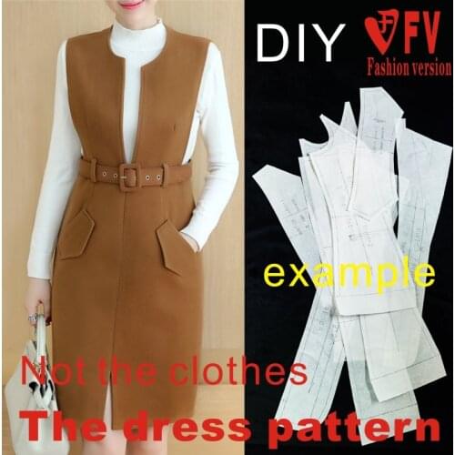 Vest hip-covered dress dress template sewing patterns physical pattern cutting drawing BLQ-281