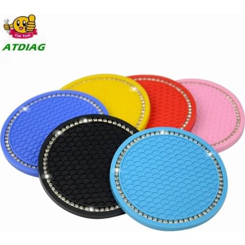 2pc Water Coaster Creative Cute Storage Mat Car Anti-slip Mat Interior Accessories Anti-Slip Mat Car Universal Diamond Honeycomb