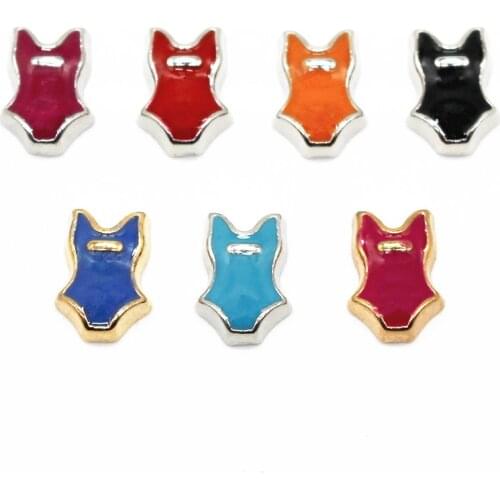 20Pcs/Lot Mixed Color Swimming Dress Floating Charms Hand-made DIY for Glass Lockets