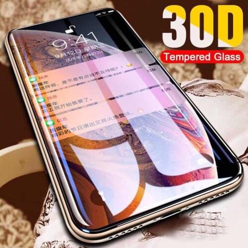 30D Full Cover Glass For iPhone 12 11 Pro Max Tempered Screen Protector Film Curved Edge for iPhone XR X XS Max 12 mini SE 2020