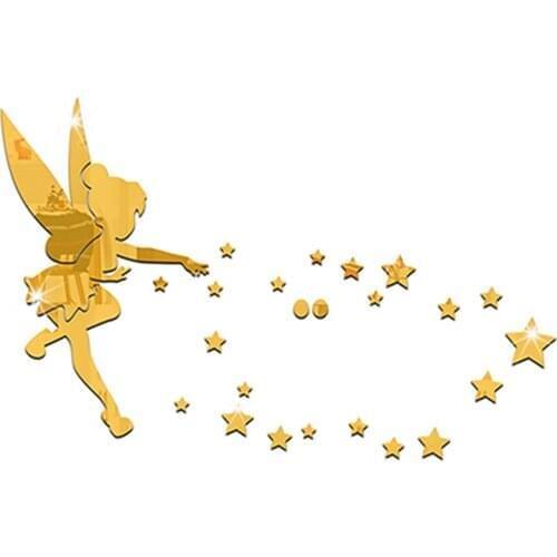 3D Plastic Lovely Mirror Wall Stickers Home Hotel Bar Wall Decoration School Decoration For Children Girl Home Decoration