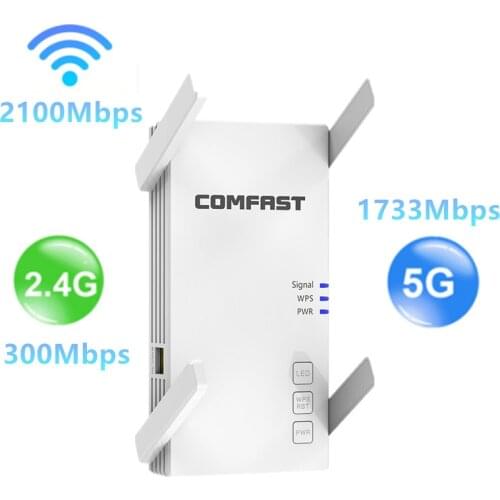 5 Ghz WiFi Repeater Wireless Wifi Extender 2100Mbps Wi-Fi Amplifier 802.11AC Long Range Wi fi Signal Booster 2.4G Wifi Repiter