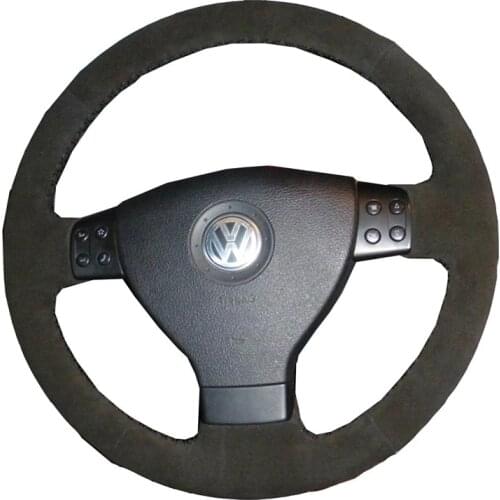 Alcantara Leather Suede Car Steering Wheel Cover for Volkswagen Golf 5 Mk5 VW Passat B6 Jetta 5 Mk5 Tiguan 2007-2011 Accessories