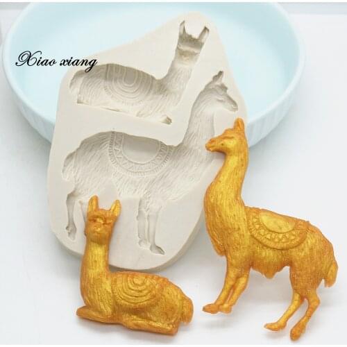 Alpaca Deer Sheep Shape Silicone Resin Molds Kitchen Baking Decoration Tools DIY Cake Chocolate Pastry Dessert Fondant Moulds