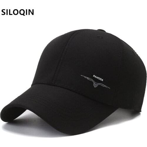 SILOQIN Adjustable Size Men Simple Casual Cotton Baseball Caps Snapback Cap Mens Cap New Male Bone Fashion Letter Sports Caps