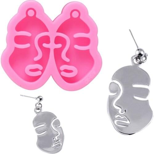 Shiny Mirror Earrings Epoxy Resin Mold DIY Craft Keychain Casting Silicone Mould B36D