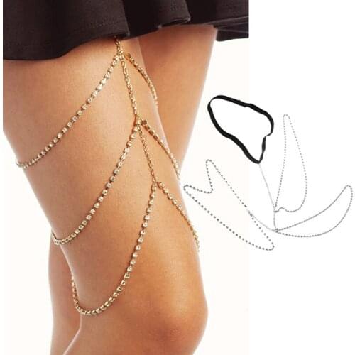 Summer Sexy Beach Chain Thigh Leg Body Chain Beach 3 Layers Jewelry Belly Body Chains Waist Link Necklace For Women Trendy