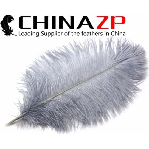 CHINAZP Factory 40~45cm(16~18inch) Length 100pcs/lot Dyed Silver Large Wing Plume Ostrich Feathers