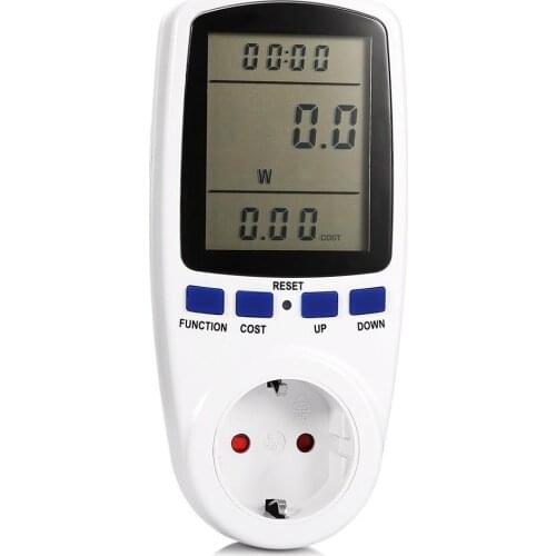 EU Digital Wattmeter Power Meter Energy Meter Voltage Wattmeter Power Analyzer Electronic Energy Meter Measuring Outlet Socket