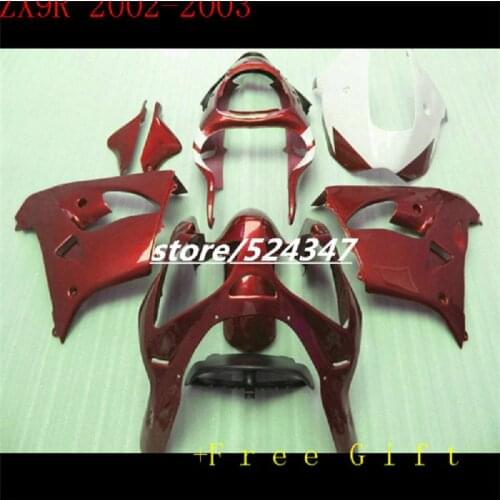 For Kawasaki Ninja 02 03 ZX9R High Quality ZX-9R 9 R ZX 9R 02-03 red Black 2002 2003 Full Fairings Kits