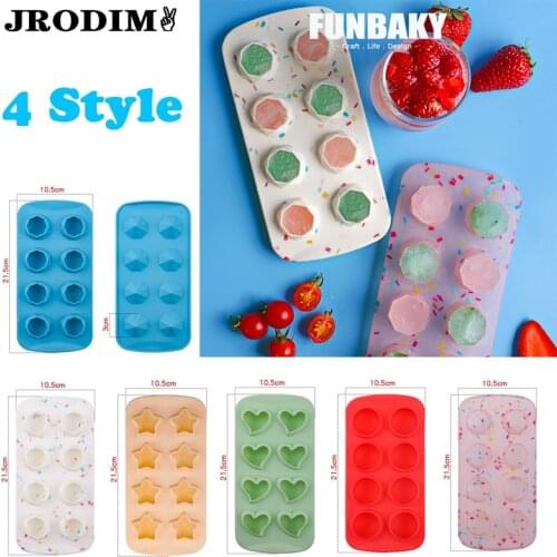 8 Grids Diamond Ice Cube Mold Silicone Ice Cube Tray Multi Shape DIY Ice Maker Mould for Cocktail Cold Drink Kitchen Bar Tools