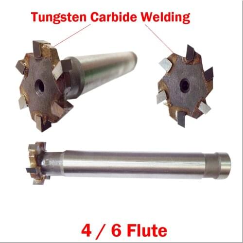40mm 45mm OD 6/8 Flute Tungsten Carbide Welding Straight Shank CNC Cutting Tool T Type Router Bit Dovetail T-Slot Milling Cutter