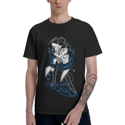 Time Steins Gate Anime T Shirt For Men 100% Cotton T-shirts Fashion Tshirt Short Sleeve Mad Scientist Rintarou Okabe Tees Tops