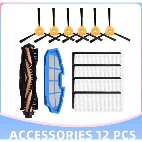 HEPA Filter Main Roller Side Brush Replacement Parts for Conga Excellence 990 / Ecovacs Deebot N79S N79 Robot Vacuum Cleaner