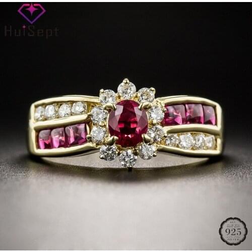 HuiSept Retro Ring Silver 925 Jewelry for Women Zircon Gemstones Finger Rings Accessories Wedding Engagement Party Wholesale