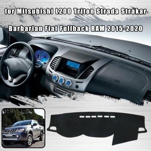 Car Dashboard Cover Dash Mat for Mitsubishi L200 Triton Strada Strakar Barbarian Fiat Fullback RAM 2015-2020 Non-slip Sun Pad