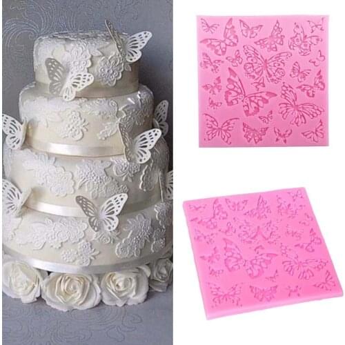 Butterfly Lace Mat Fondant Molds Cake Silicone Mold Biscuits Cupcake Pastry Mould Ice Cube Chocolate Candy Molds Cake Decoration