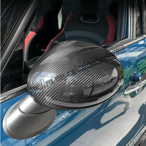 2PCS Carbon Fiber Car Door Side Mirror Cover W/O Light For MINI Cooper F55 F56 F57