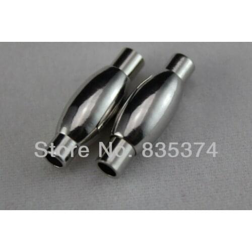 50 Sets Imitation Rhodium Plated Magnetic Clasps 20x7mm Inner Hole 3mm
