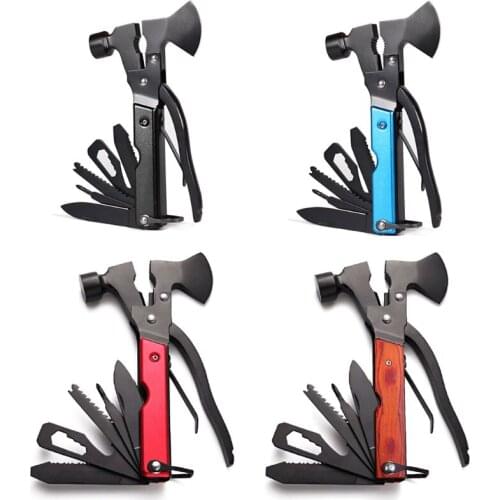 Multi-functional Hammer with Axe Wire Cutter Pliers Camping Hiking Survival Equipment Excellent Gifts for Friends Family