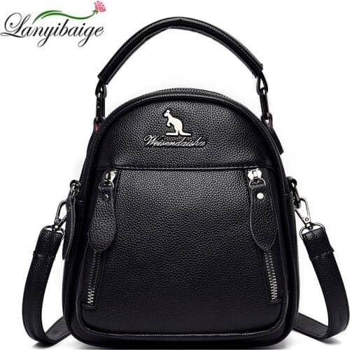 Fashion Multifunction Women Soft Leather Backpack High Quality Female Back Pack Casual High capacity Backpack Travel Backpacks