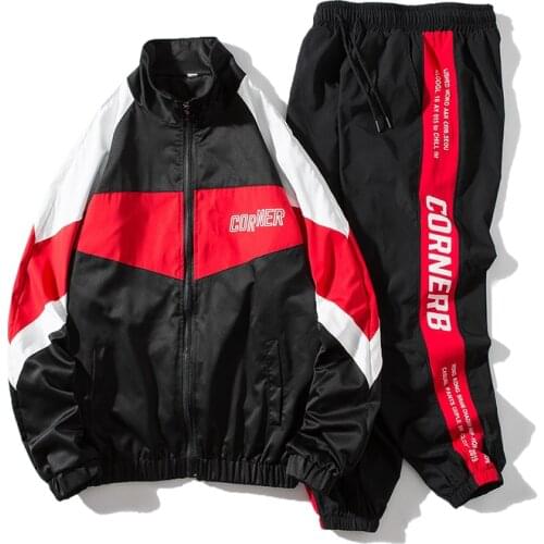 2020 Mens Hip Hop Tracksuit Mens Clothing 2 Pieces Sets Man Streetwear Jacets And Harem Pants ABZ551