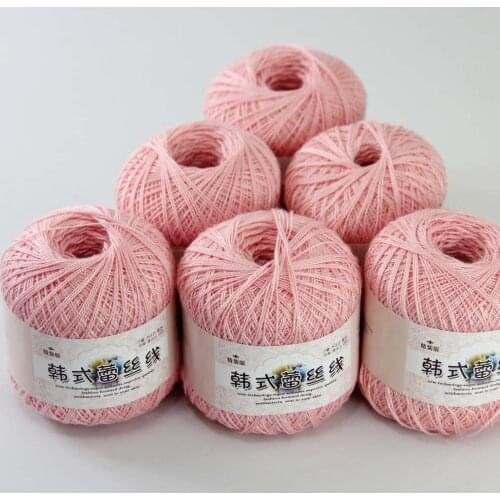 New Soft 6ballsx50g Hand Cotton Lace Wool Yarn Crochet Shawl Scarf Knitting 16118 Pink Dusk
