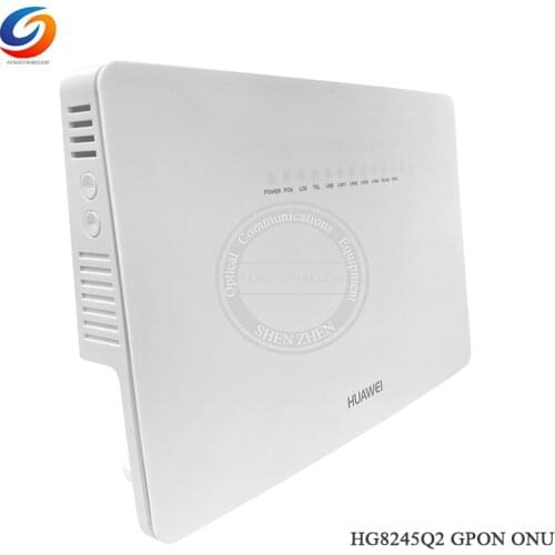 Free Shipping 20PCS Fiber Optic Equipment 100% NEW Gpon Onu HG8245Q2 4GE+1TEL+2USB+2.4GHz&5G Dual-band AC Wifi ONT FTTH Home