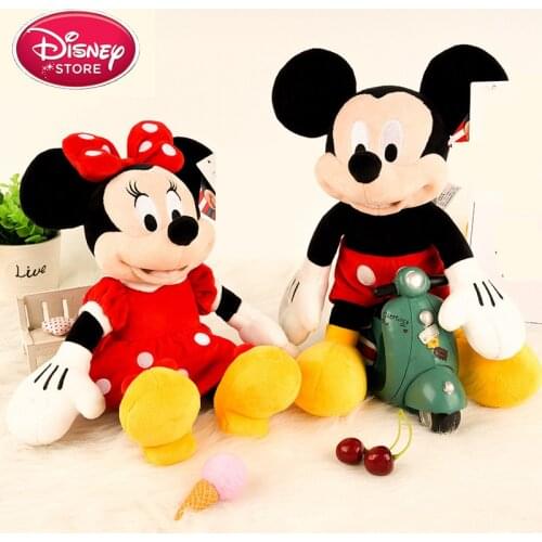 Original Disney Mickey Mouse and Minnie Mouse Plush Toys for Child Kids Birthday Gift Animal Stuffed Disney Doll