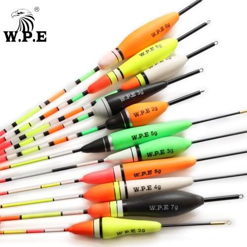 W.P.E Brand 5pcs/lot High Quality EVA Foam Fishing Float 2g-7g Fishing Tackle Buoy Bobber Carp Fishing Multicolor 16.5cm-21cm