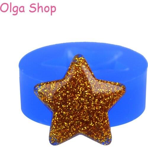 PYL224 20.8mm Star Silicone Mold - for Sugarcraft Cake Decorating Tool Candy Chocolate Resin Polymer Clay Jewelry Making Pendant