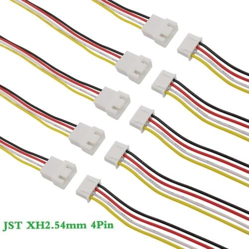 Micro 3 Pin 4 Pin JST XH2.54mm Plug Jack Wire Connector Pitch 2.54mm 26AWG 20CM 3P 4P Male Female Plug Socket Cable Adapter