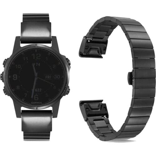 Ktab Fenix 6X/5X Plus Band Metal Quick Fit 26mm Watch Bands for Garmin Fenix 6X/6X Pro/5X/5X Plus/3/3HR Smartwatch 22mm for Garm