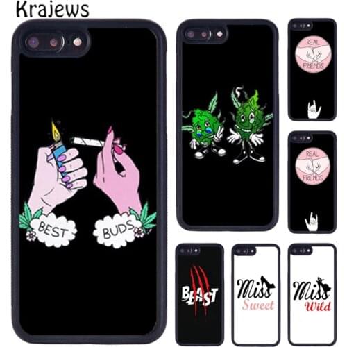 Krajews Best Friends Smokings Matching Rubber Phone Case For iPhone X XR XS 11 12 Pro MAX 5 6 7 8 Plus Samsung S7 S8 S9 S10