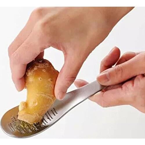 Stainless Steel Ginger Garlic Grater Crusher Spoon Tray Grinding Kitchen Tool suitable for restaurant hotel kitchen