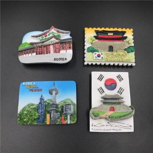 World tourism souvenirs commemorative resin refrigerator stickers South Korea Flag Chonglimen fridge magnets collection gifts