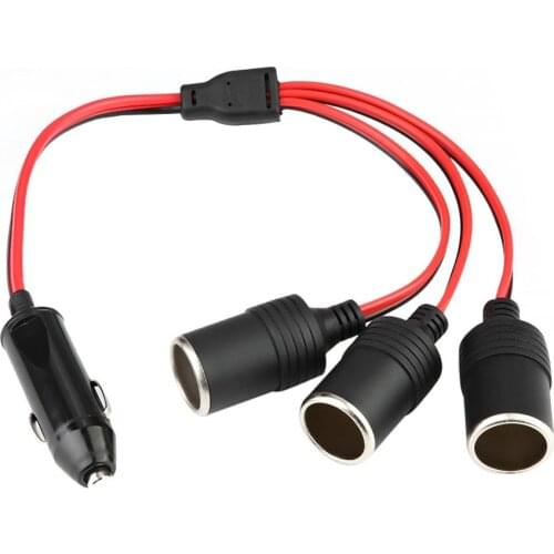 Universal DC 12-24V 180W Black+Red High Power 3 Way Car Charger Cigarette Lighter Plug Socket Splitter Adapter With Fuse