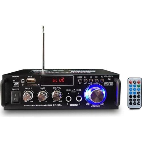 Audio Home Amplifier 12/220V Home Theater Amplifiers Audio with Remote Control Support USB SD Card bluetooth