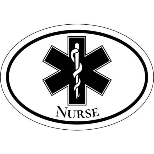 WickedGoodz Oval Medical Star Nurse Decal - Nursing Bumper Sticker - Rn CNA LPN Graduation Sticker 15*15cm