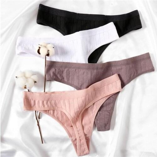 6 Colors Soft Breathable Women G String Sexy Low Rise Solid Underpanties High Quality Daily Female Thong Lingerie High Quality