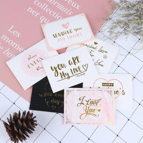 10pcs Creative Greeting Card Wedding Valentines Day Flower Message Blessing Card Thank You Card Birthday Party Decor