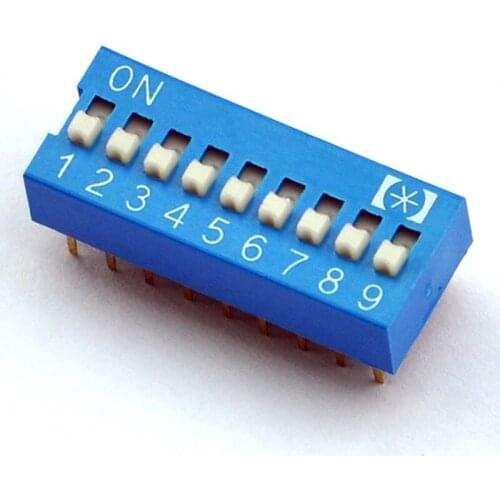 10pcs/lot )9 Way DIP Switch, 9 Position 18 pin PCB Mountable