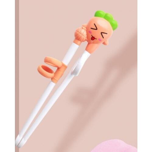 2Pcs/Set 3 Colors Optional Creative Kids Chopsticks Cartoon Carrot Anti-slip Utensils Feeding Training Chopsticks for Toddler