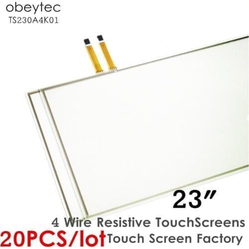 20PCS! obeycrop 23" 4-wire Touchscreen panel, resistive touch screen for tft, monitor, AA 514*291 mm, TS230A4K01