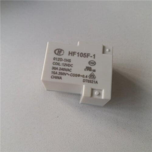 5pcs HF Relay HF105F-1-005D-1HS HF105F-1-012D-1HS HF105F-1-024D-1HS 240V 30A relay 4 pin relay 5V/12V/24V relay