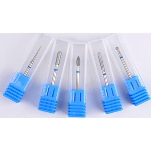 5pcs Mix Nail Drill Bits Diamond Drill Bits Nail File Bits Cuticle Drill Bit 3/32 Inch Nail Bit Fine Grit for Manicure Pedicure
